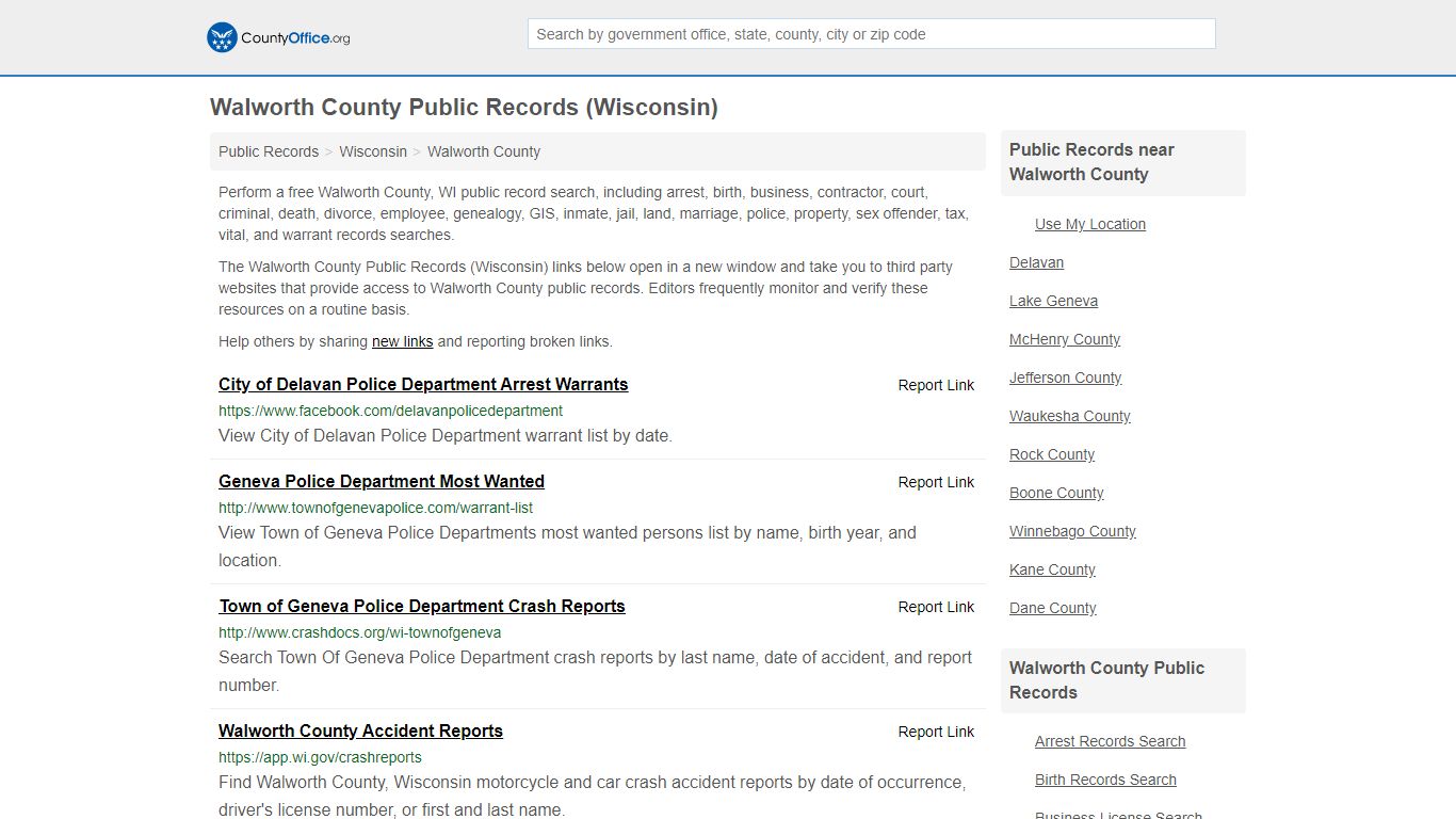 Public Records - Walworth County, WI (Business, Criminal ...